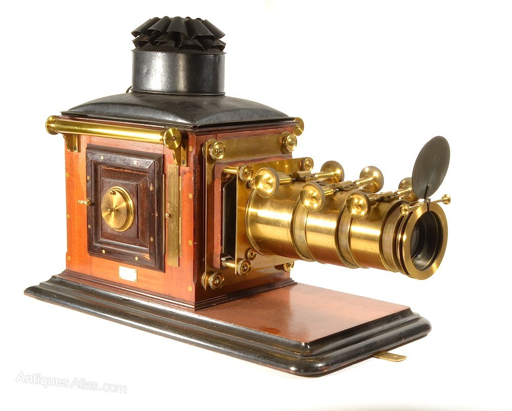 Antiques Atlas - Brass & Mahogany Magic Lantern By J T Chapman