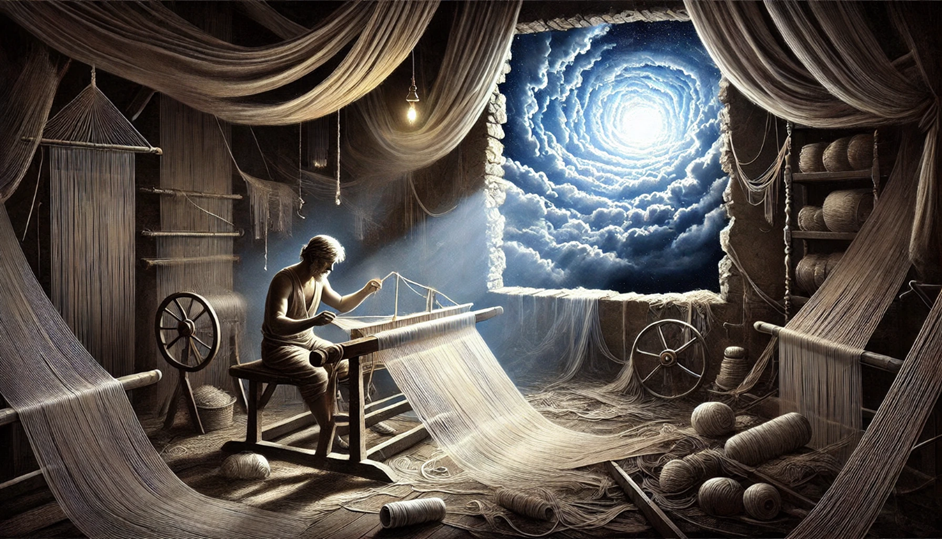 A person sitting in a room with a loom



Description automatically generated