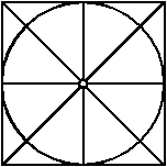 A black and white circle with a point in center  Description automatically generated